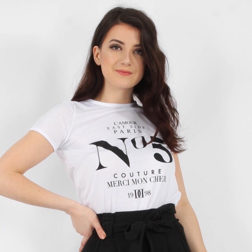 No.5 Slogan T-shirt: Available Now